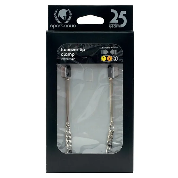 Spartacus Adjustable Tweezer Nipple Clamps W/jewel Chain