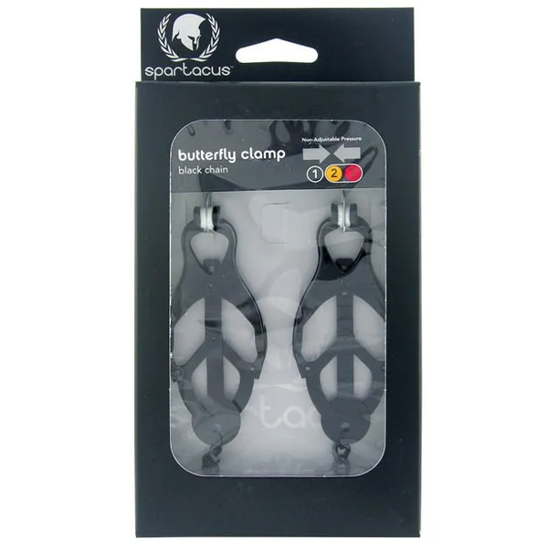 Spartacus Black Butterfly Style Nipple Clamps W/chain