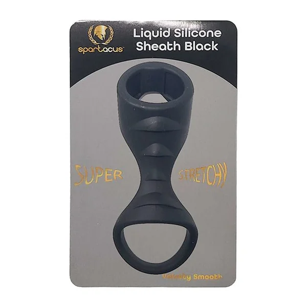 Spartacus Liquid Silicone Cock and Ball Sheath - Black