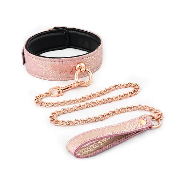 Spartacus Micro Fiber Collar & Leash W/leather Lining - Pink