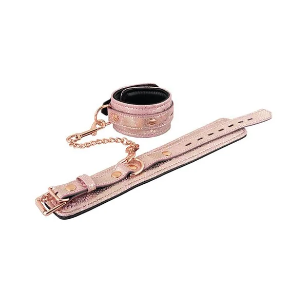 Spartacus Wrist Restraints W/leather Lining - Pink Snakeskin Micro Fiber