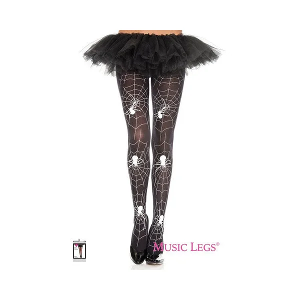 Spider and Web Print Pantyhose