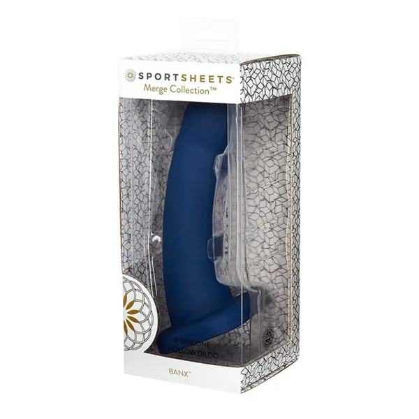 Sportsheets – 8″ Banx Ribbed Hollow Dildo – Black