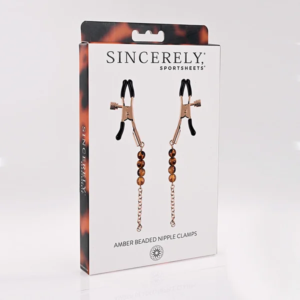 Sportsheets Sincerely Amber Beaded Nipple Jewelry