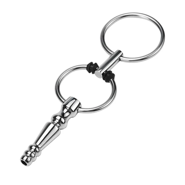 Stainless Steel Hollow Penis Plug with Twin Rings