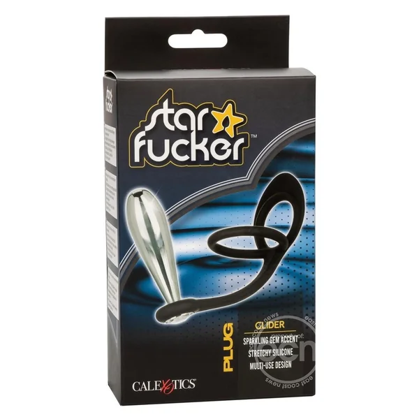 Star Fucker Glider Plug Silicone Dual Enhancer - Black