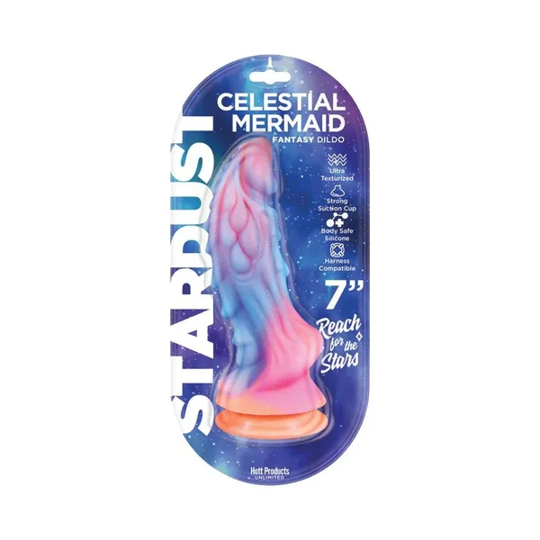 Stardust Celestial Mermaid Dildo 7" Silicone Dong Glow in the Dark