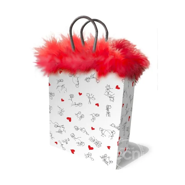 Stick Figures Gift Bag -Red/White