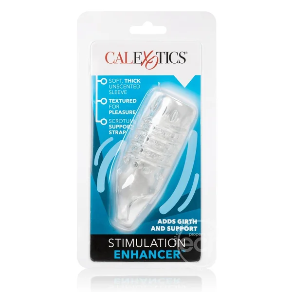 Stimulation Enhancer Textured Penis Sleeve 4.25in - Clear