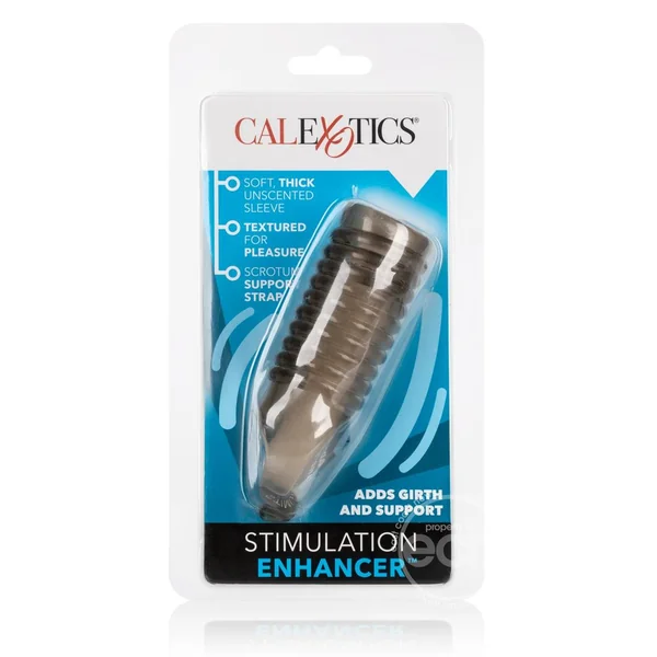 Stimulation Enhancer Textured Penis Sleeve 4.25in - Smoke