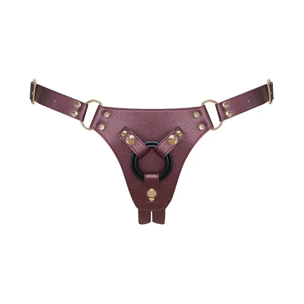Strap-On-Me Leatherette Adjustable Harness Generous With Removable O-Ring