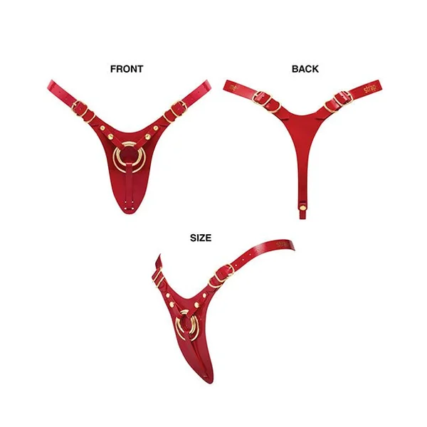 Strap-on-Me Leatherette Harness Fabulous - One Size Red Glossy