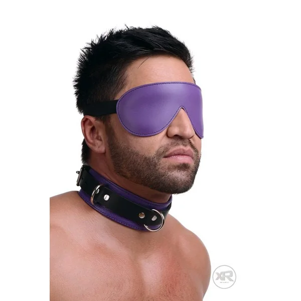 Strict Leather Deluxe Black and Purple Locking Collar