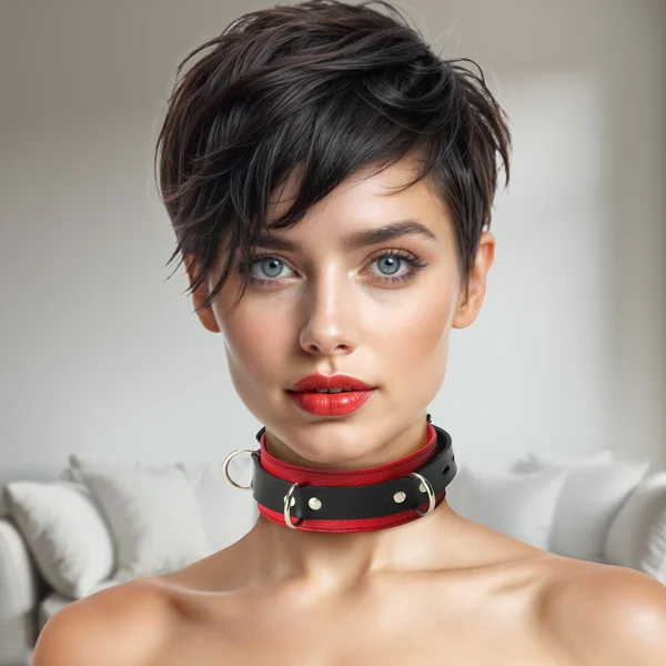 Strict Leather Deluxe Locking Red/Black Collar