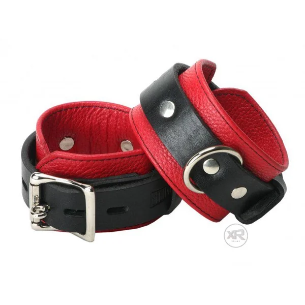 Strict Leather Deluxe Red/Black Locking Cuffs