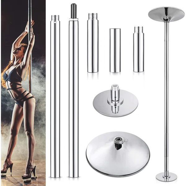 Stripper Pole for Home, Professional Dancing Pole Spinning Static Adjustable Height 7ft to 9ft, 45mm Diameter Max Load 440lb Removable Poe Dance for Beginner, Fitness, Exercise,Bar, Gym,Party 108‘’