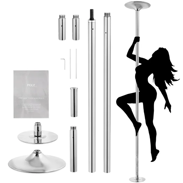 Stripper Pole Professional Fitness Spinning Static Dancing Pole,Portable Removable Dance Pole Kit for Home Bedroom Gym Party Club Indoor Exercise White 2.235-2.745m / 7.33-9ft