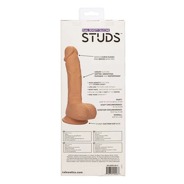 Studs Dual Density Silicone 6.25" Dildo - Ivory