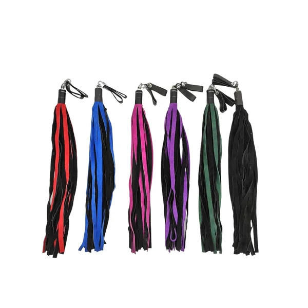 Suede Leather Floggers, w/Fingerloops (Available in 6 silky colors)