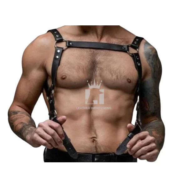 Suspender-Style Mens Leather Harness