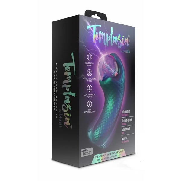 Temptasia Enchanted Serpent Rechargeable Silicone Dual Vibrator - Multicolor