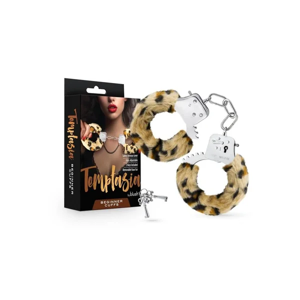 Temptasia Stainless Steel Beginner Cuffs - Leopard Print
