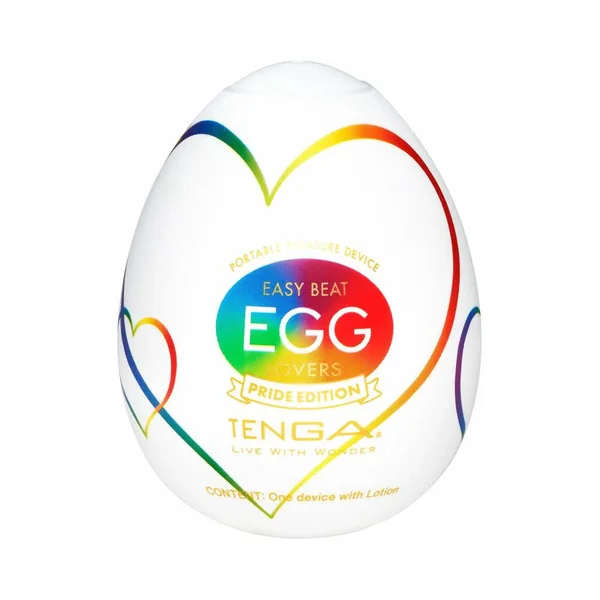 Tenga Egg Lovers Pride Edition Heart Texture Stretchy Disposable Travel Sized Masturbation Sleeve