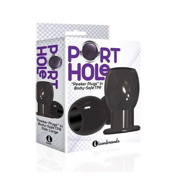 The 9's Port Hole Hollow Butt Plug Black
