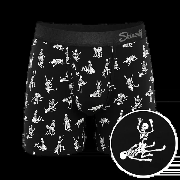 The Bare Back Bones Glow in the Dark Skeletons Ball Hammock® Pouch Underwear With Fly