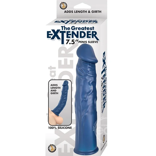 The Greatest Extender Silicone Penis Sleeve 7.5in - Blue