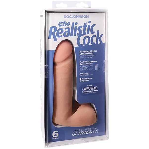 The Realistic Cock Ultraskyn Dildo 6in - Vanilla