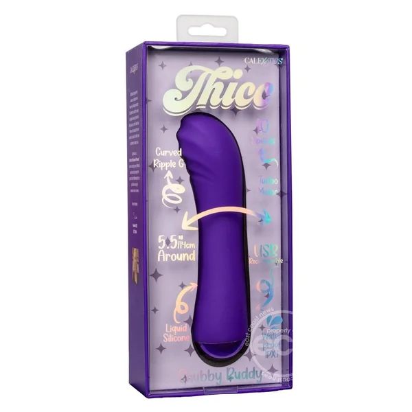 Thicc Chubby Buddy Rechargeable Silicone G-Spot Vibrator - Purple