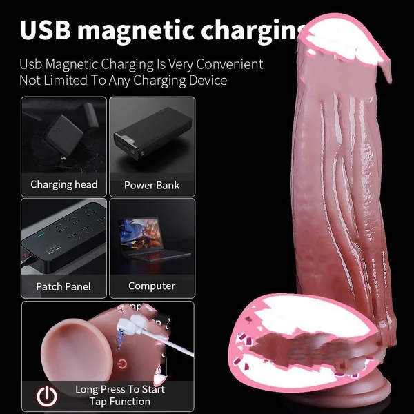 Thick Soft Meat Realistic Silicone Electric Retractable Toy