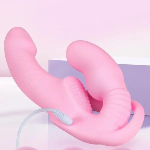 Three-shock Double-headed Dragon Lala Dildo Women’s Wear Out Sex Appliance Into The Body Strong Shock Self-defense Stick