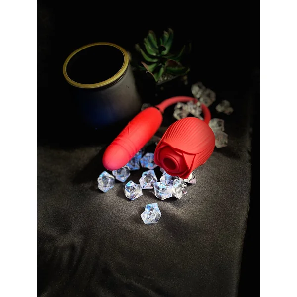 Thrusting Telescopic Rose Vibrator