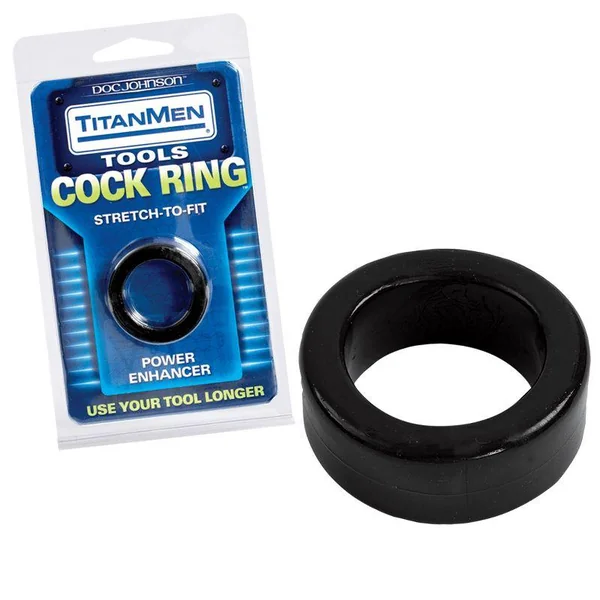 TitanMen Stretch-To-Fit Power Enhancer C-Ring - Black