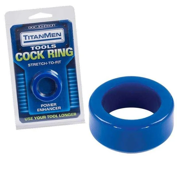 TitanMen Stretch-To-Fit Power Enhancer C-Ring - Blue