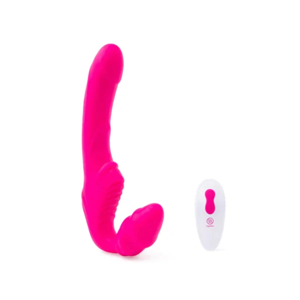 Together Strapless Remote Control Vibrating Wearable Double Dildo