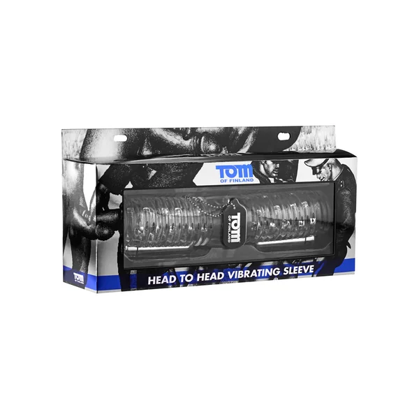 Tom Of Finland Head to Head Vibrating Sleeve - Gray