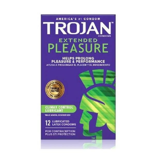 Trojan Extended Pleasure Condoms with Climax Control Lubricant