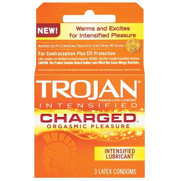 Trojan Intensified Charged Condoms - Box Of 3