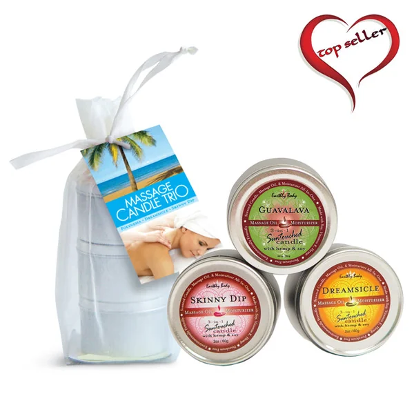 Tropical Trio (3) Massage Candles Mango, Banana & Pineapple 2 oz each