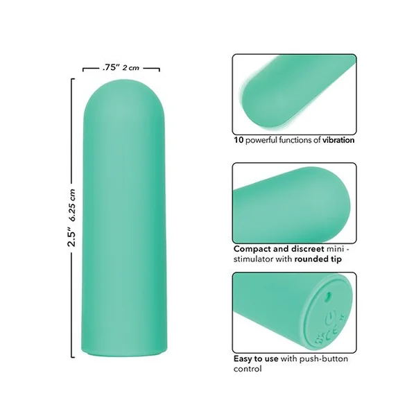 Turbo Buzz Rounded Mini Bullet Stimulator - Green