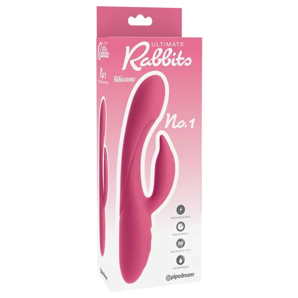 Ultimate Rabbits No 1 Vibrator Multi Speed Waterproof Rechargeable - Coral