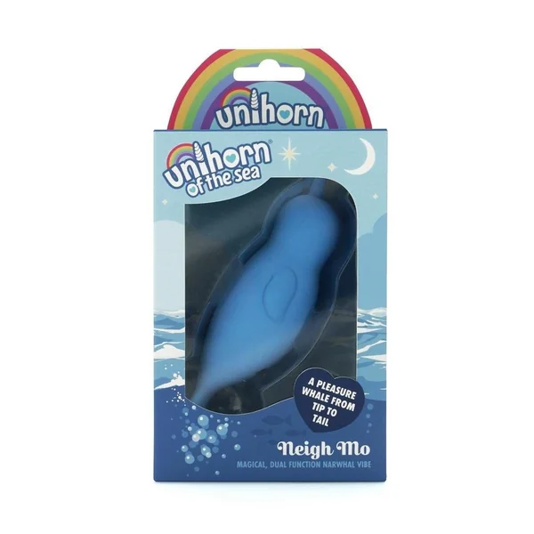 Unihorn of the Sea Neigh Mo The Narwhal Rechargeable Silicone Vibrator - Blue