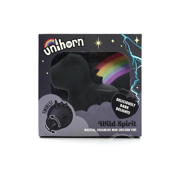 Unihorn Wild Spirit Rechargeable Silicone Clitoral Vibrator - Black