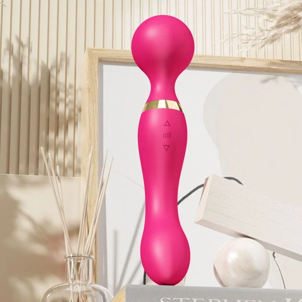 USB Rechargeable Massager Wand Vibrating Magic Massage Full Body Therapy Double Head