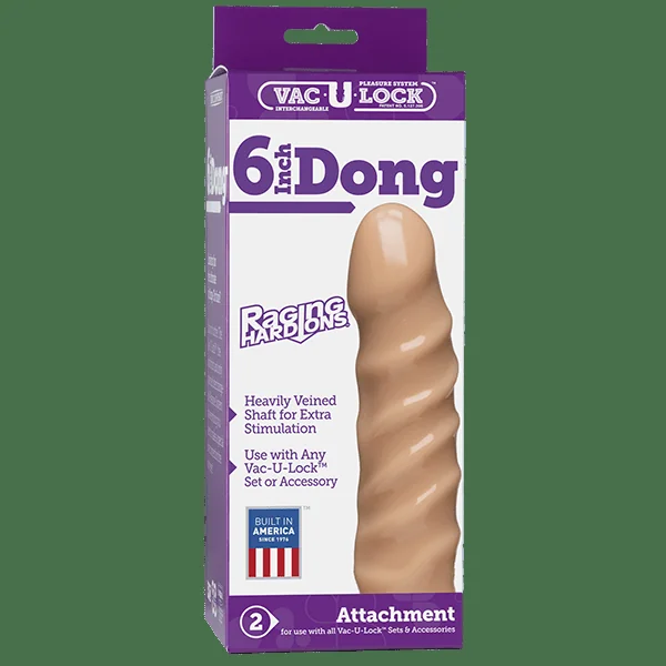 Vac-u-lock 6" Raging Hard On Realistic Dong - White