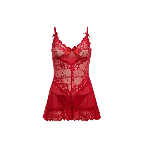 Valentine Lacey Babydoll- RED