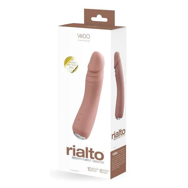 VeDO Rialto Silicone Rechargeable Realistic Vibrator - Caramel